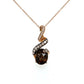 14K Yellow Gold Diamond & Smokey Topaz Pendant on 18" Chain Necklace
