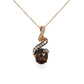 14K Yellow Gold Diamond & Smokey Topaz Pendant on 18" Chain Necklace