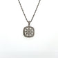 14K White Gold Diamond Pendant on 17" Chain Necklace