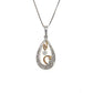 14K Two-Tone Gold Diamond Pendant on 18" Chain Necklace
