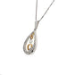 14K Two-Tone Gold Diamond Pendant on 18" Chain Necklace