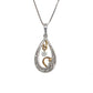 14K Two-Tone Gold Diamond Pendant on 18" Chain Necklace