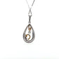 14K Two-Tone Gold Diamond Pendant on 18" Chain Necklace