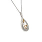 14K Two-Tone Gold Diamond Pendant on 18" Chain Necklace