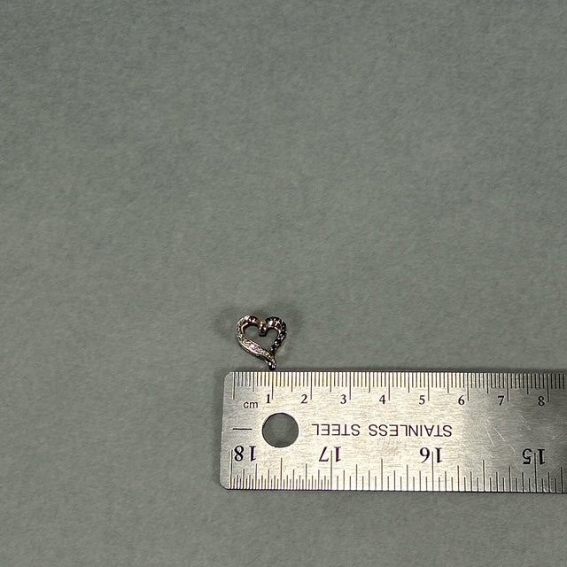10K White Gold Diamond Heart Pendant; 0.8DWT; 1.2g