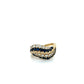 Gold Ring w/ Sapphires + Diamonds; 0.45CTW; Size 6; 5.4g