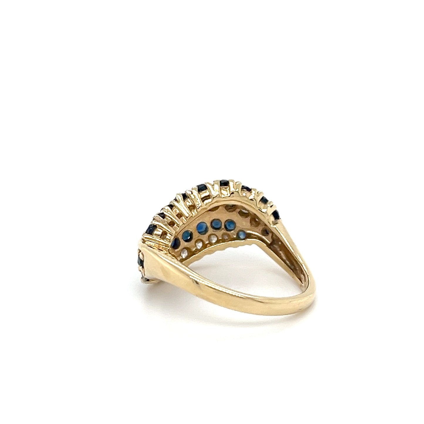 Gold Ring w/ Sapphires + Diamonds; 0.45CTW; Size 6; 5.4g