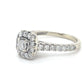 14K White Gold Diamond 0.72ctw Halo Engagement Ring; 5.6g