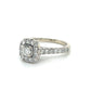 14K White Gold Diamond 0.72ctw Halo Engagement Ring; 5.6g