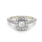 14K White Gold Diamond 0.72ctw Halo Engagement Ring; 5.6g