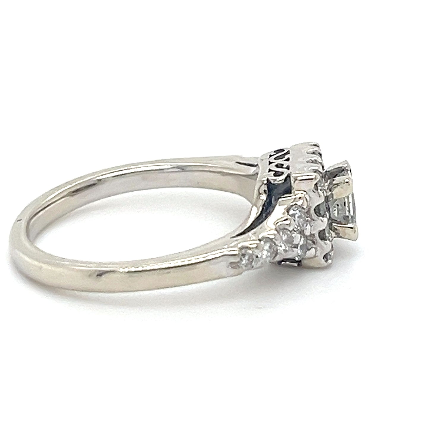 14K White Gold Diamond 0.42ctw Halo Engagement Ring; 4.1g