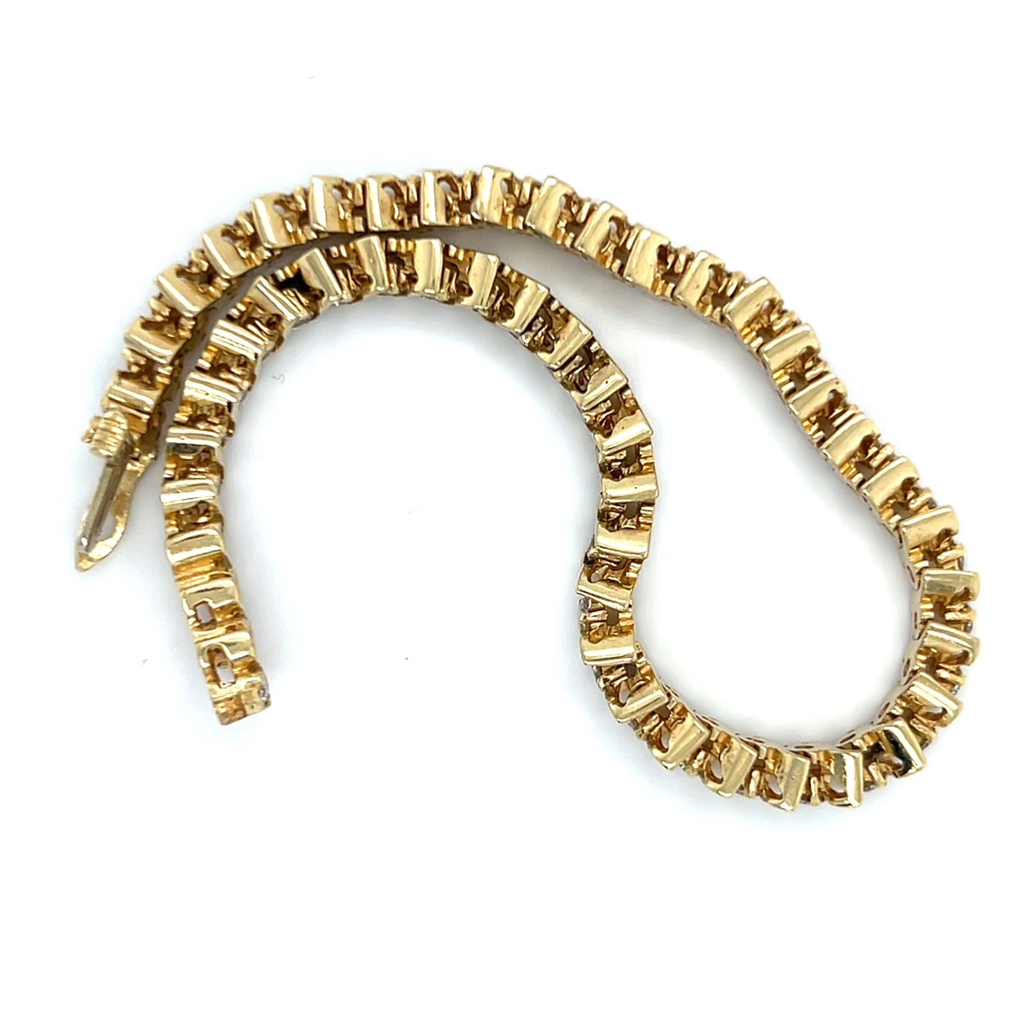 14K Yellow Gold Diamond 7.25" Bracelet; 2.0CTW; 18.5g