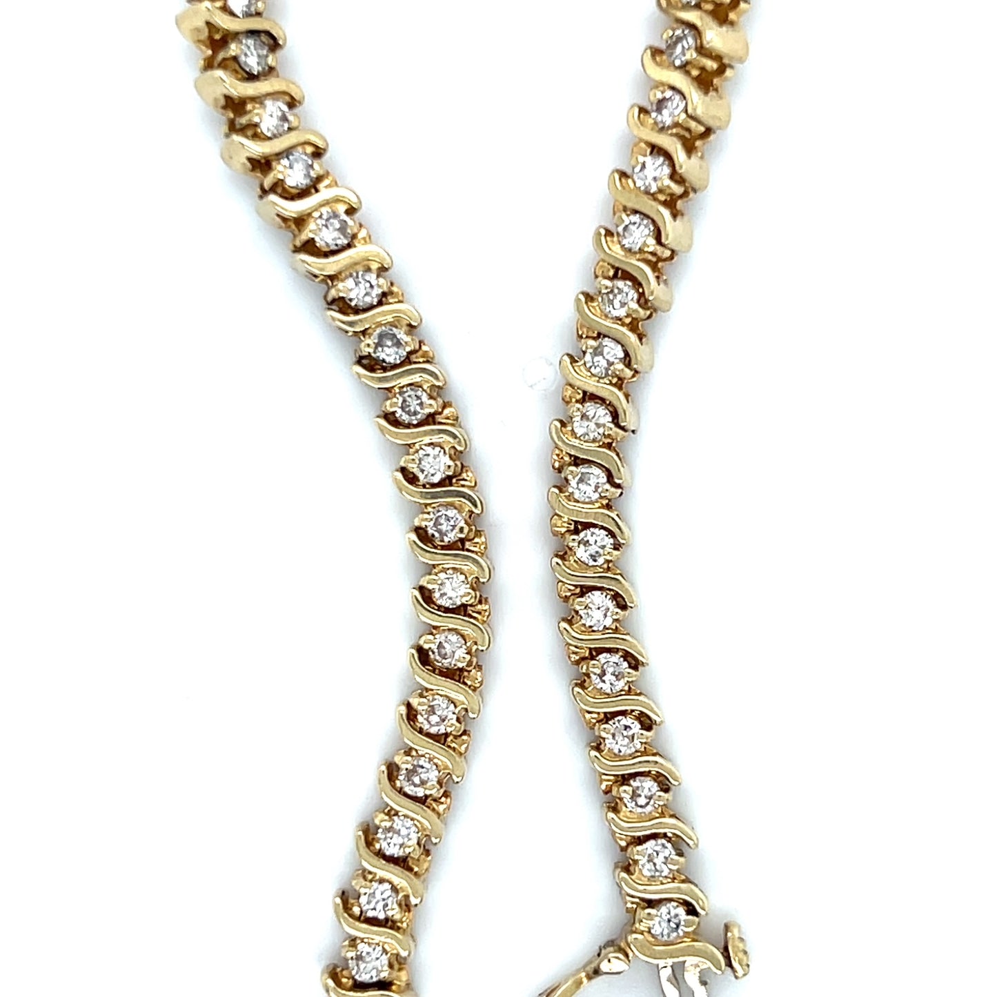 14K Yellow Gold Diamond 7.25" Bracelet; 2.0CTW; 18.5g