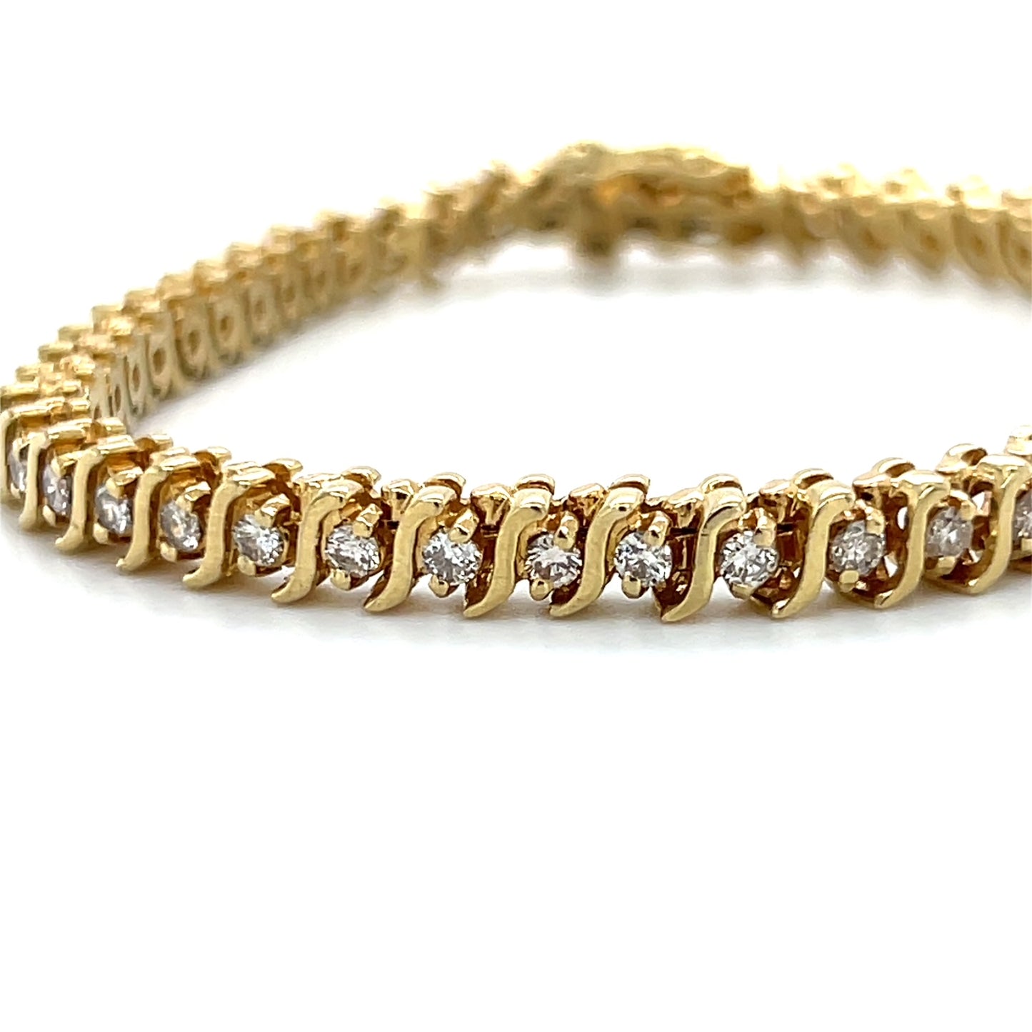 14K Yellow Gold Diamond 7.25" Bracelet; 2.0CTW; 18.5g