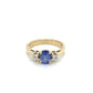 14K Yellow Gold Ring w/ Tanzanite + 2x Diamonds; 0.10CTW; Size 6; 3.0g