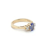 14K Yellow Gold Ring w/ Tanzanite + 2x Diamonds; 0.10CTW; Size 6; 3.0g