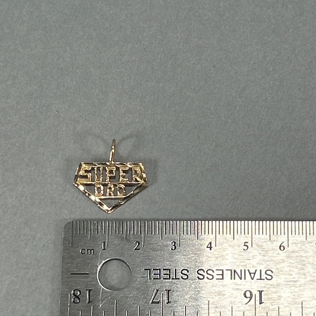 14K Yellow Gold "SUPER DAD" Pendant; 0.7DWT; 1.1g