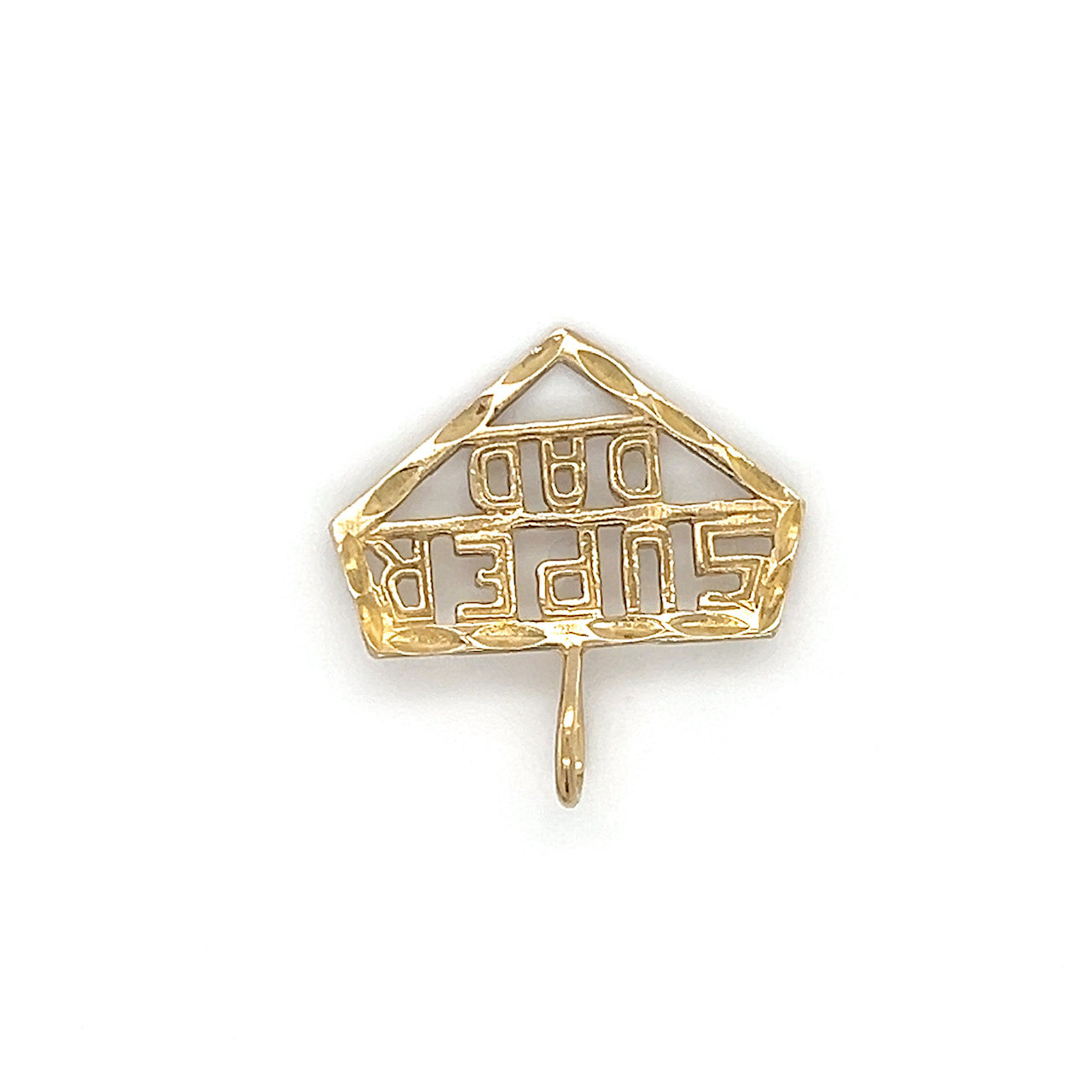 14K Yellow Gold "SUPER DAD" Pendant; 0.7DWT; 1.1g