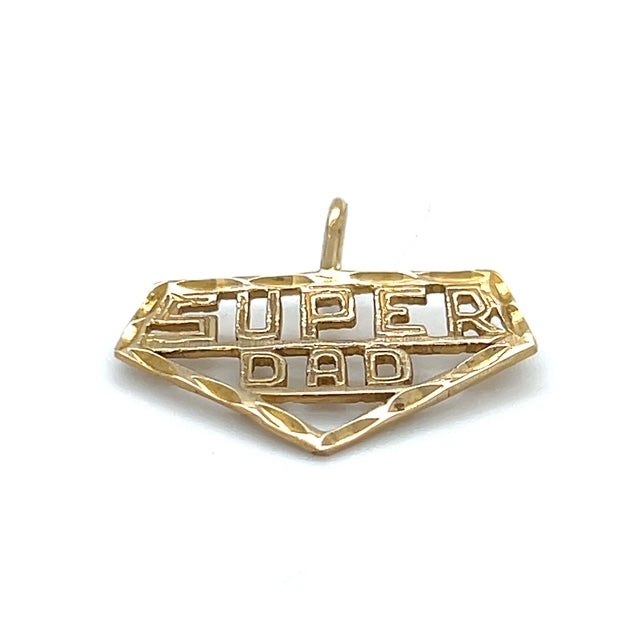 14K Yellow Gold "SUPER DAD" Pendant; 0.7DWT; 1.1g