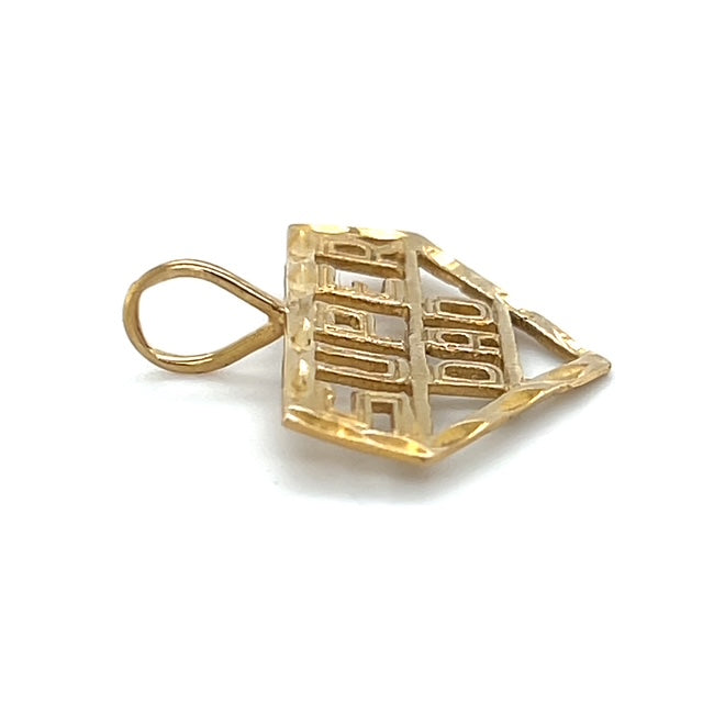 14K Yellow Gold "SUPER DAD" Pendant; 0.7DWT; 1.1g