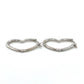 14K White Gold Heart Earrings; 0.4DWT; 0.6g