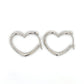 14K White Gold Heart Earrings; 0.4DWT; 0.6g