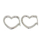 14K White Gold Heart Earrings; 0.4DWT; 0.6g