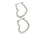 14K White Gold Heart Earrings; 0.4DWT; 0.6g