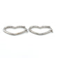 14K White Gold Heart Earrings; 0.4DWT; 0.6g
