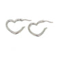 14K White Gold Heart Earrings; 0.4DWT; 0.6g