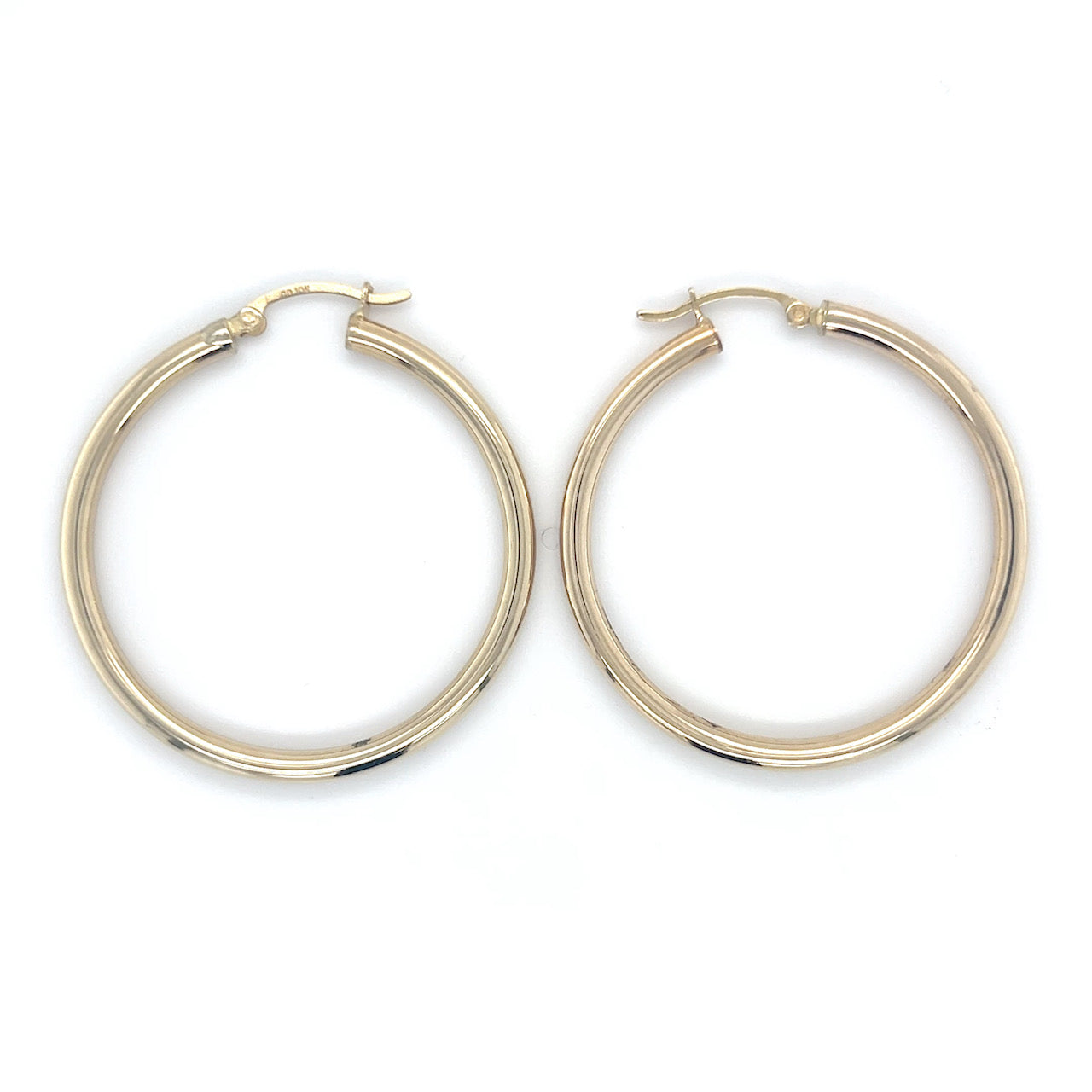 10K Yellow Gold Hoop Earrings; 2DWT; 3.2g