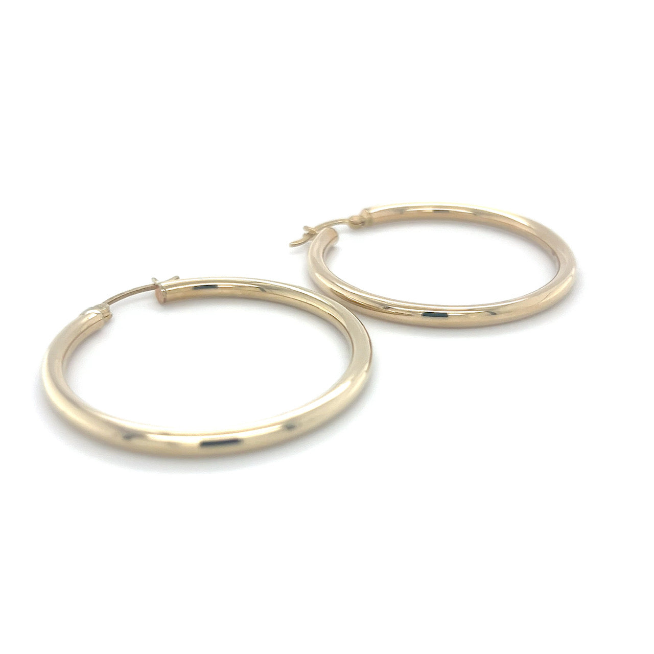 10K Yellow Gold Hoop Earrings; 2DWT; 3.2g
