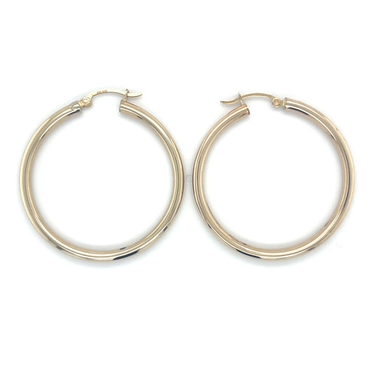 10K Yellow Gold Hoop Earrings; 2DWT; 3.2g