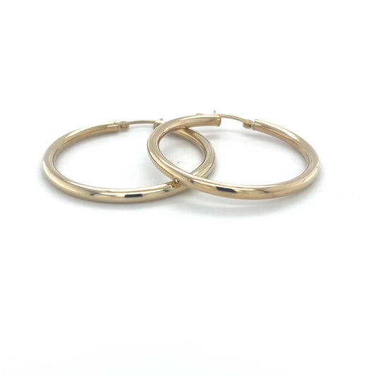 10K Yellow Gold Hoop Earrings; 2DWT; 3.2g