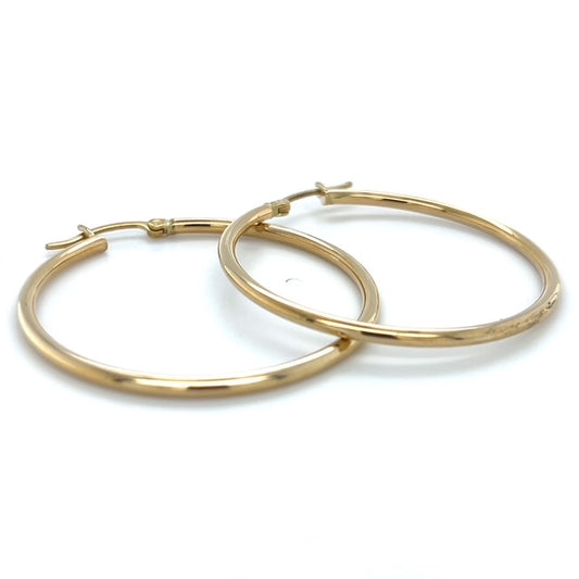 10K Yellow Gold Hoop Earrings; 1.6DWT; 2.5g