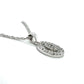 14K White Gold Diamond Pendant on 16" Chain Necklace