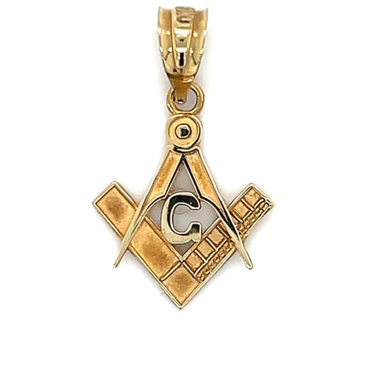 10K Yellow Gold Freemason Pendant; 0.5DWT; 0.8g