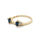 14K Yellow Gold Ring w/ Sapphires + Diamonds; 0.10CTW; Size 7.5; 2.4g