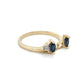 14K Yellow Gold Ring w/ Sapphires + Diamonds; 0.10CTW; Size 7.5; 2.4g