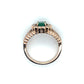 14K Rose Gold Ring w/ Emerald + 42x Halo Diamonds; 0.68CTW; Size 9