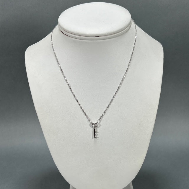 14K White Gold Key Pendant on 18" Chain Necklace