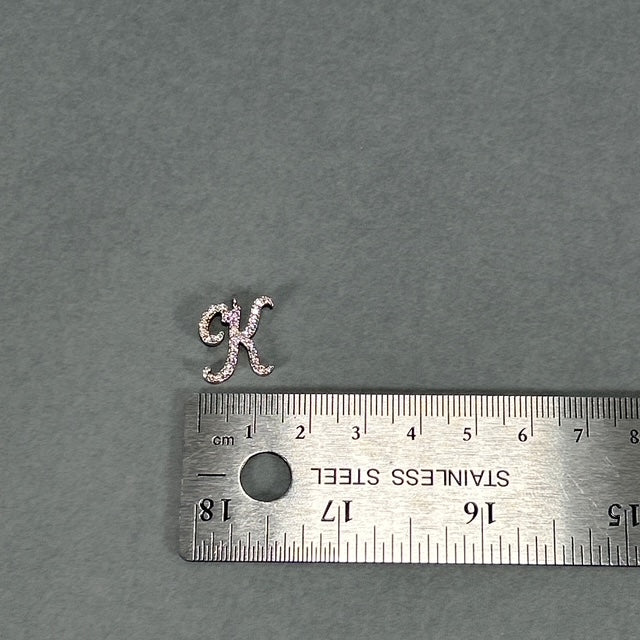 14K White Gold Diamond "K" Pendant; 0.10CTW; 1.9g
