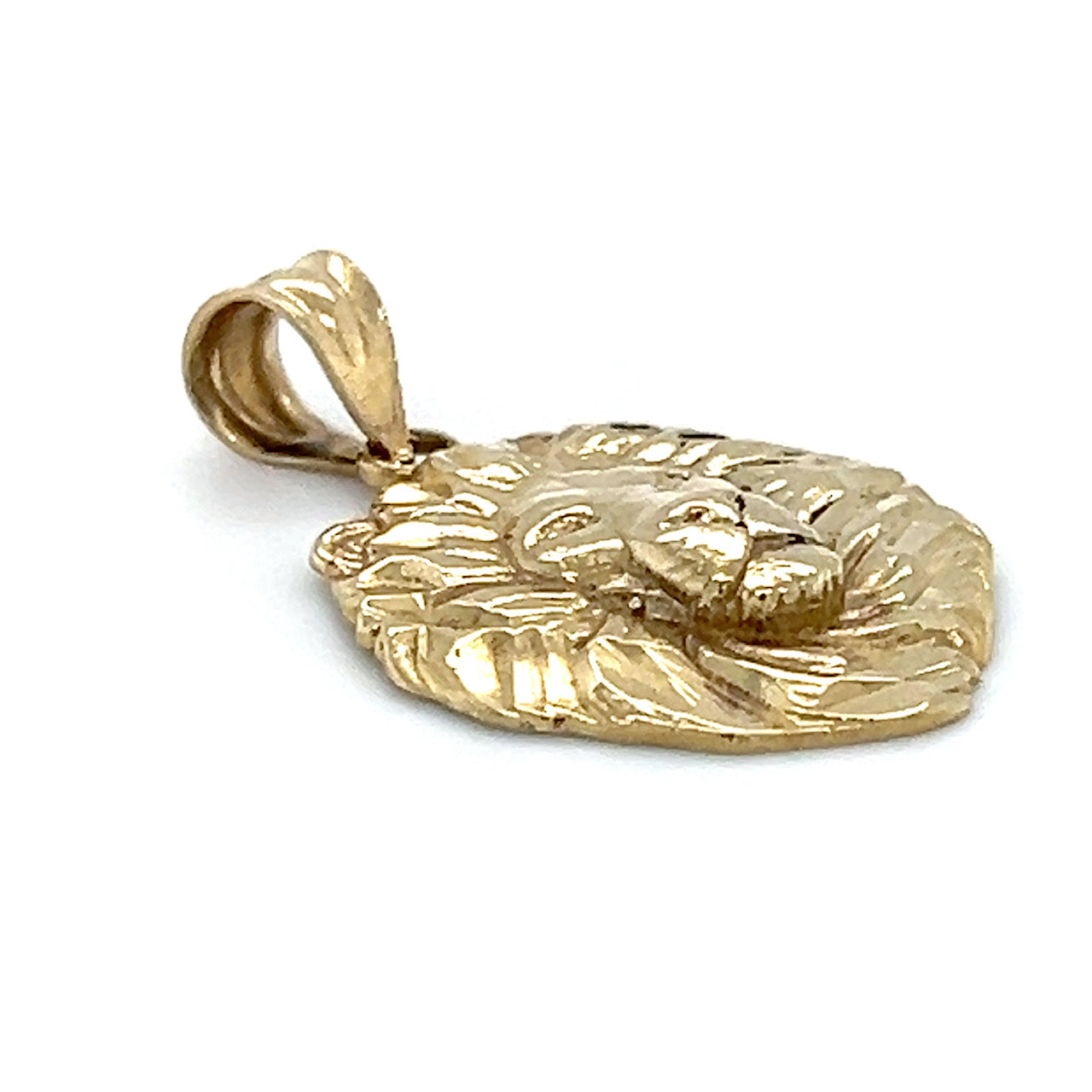 14K Yellow Gold Lion Head Pendant; 1.3DWT; 2g