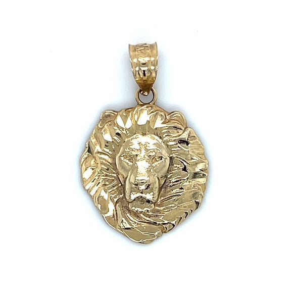 14K Yellow Gold Lion Head Pendant; 1.3DWT; 2g