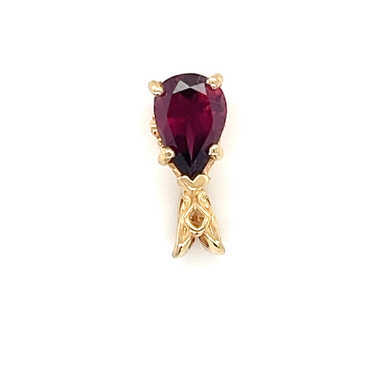 14K Yellow Gold Purple Tourmaline Pendant; 1.3g