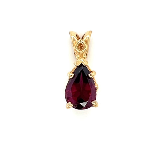 14K Yellow Gold Purple Tourmaline Pendant; 1.3g