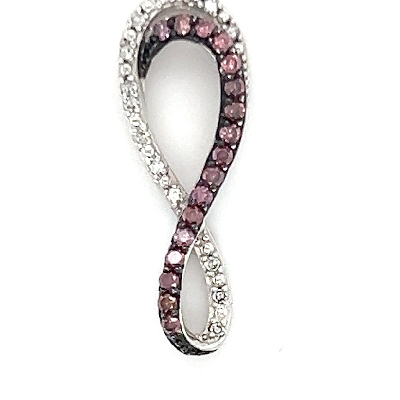 10K White Gold Diamond Infinity Pendant; 0.10CTW; 1.8g