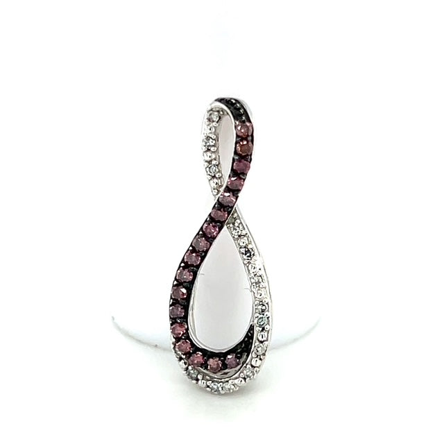 10K White Gold Diamond Infinity Pendant; 0.10CTW; 1.8g