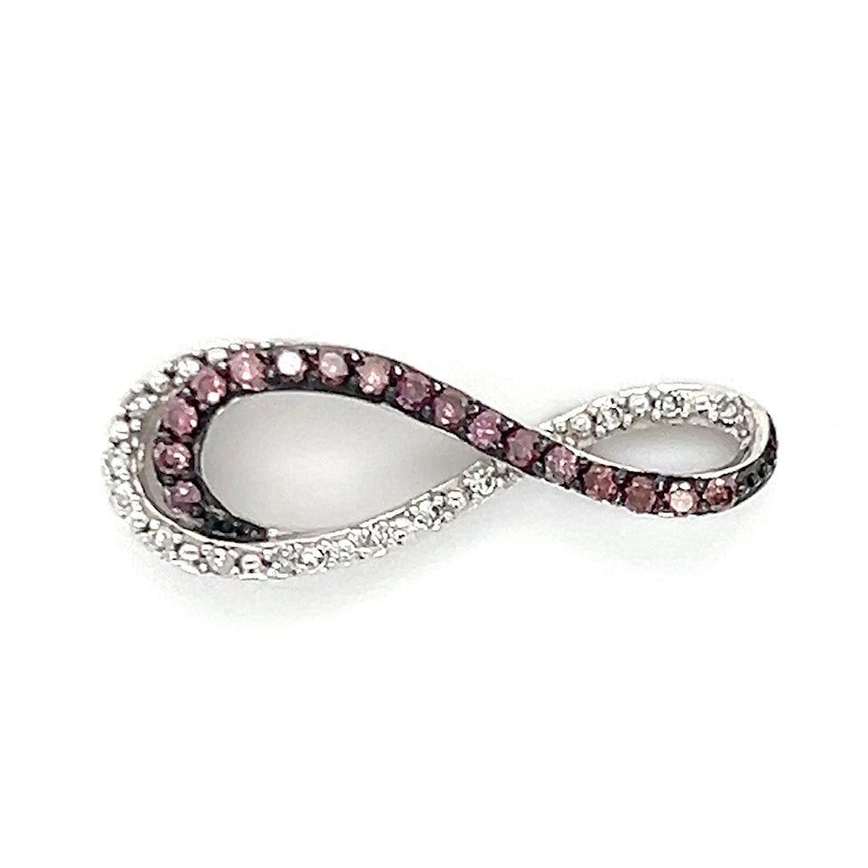10K White Gold Diamond Infinity Pendant; 0.10CTW; 1.8g