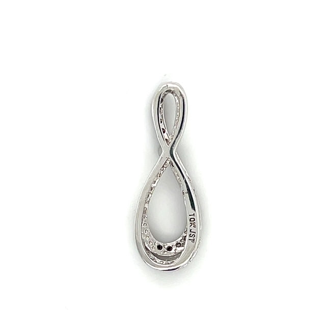 10K White Gold Diamond Infinity Pendant; 0.10CTW; 1.8g
